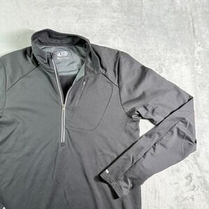 Eastern Mountain Sports Quarter Zip Pullover Mens Medium Black Long Sleeve